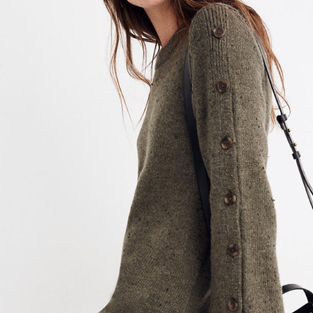 Madewell Donegal Button-Sleeve Sweater-Dress XL